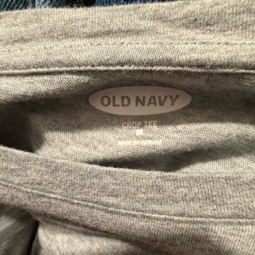 Old Navy Heather Gray Crop Tee